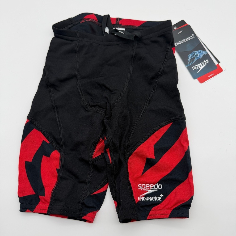 Speedo Vortex Maze Jammer ML Youth 22 Endurance+ Red Black Swim
